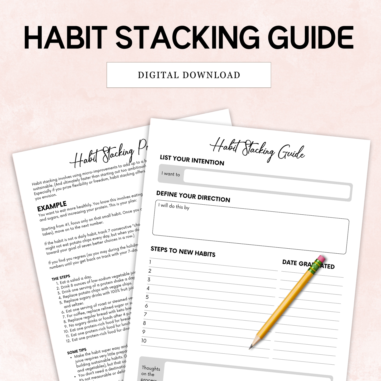 Habit Stacking Guide (2 page printable)