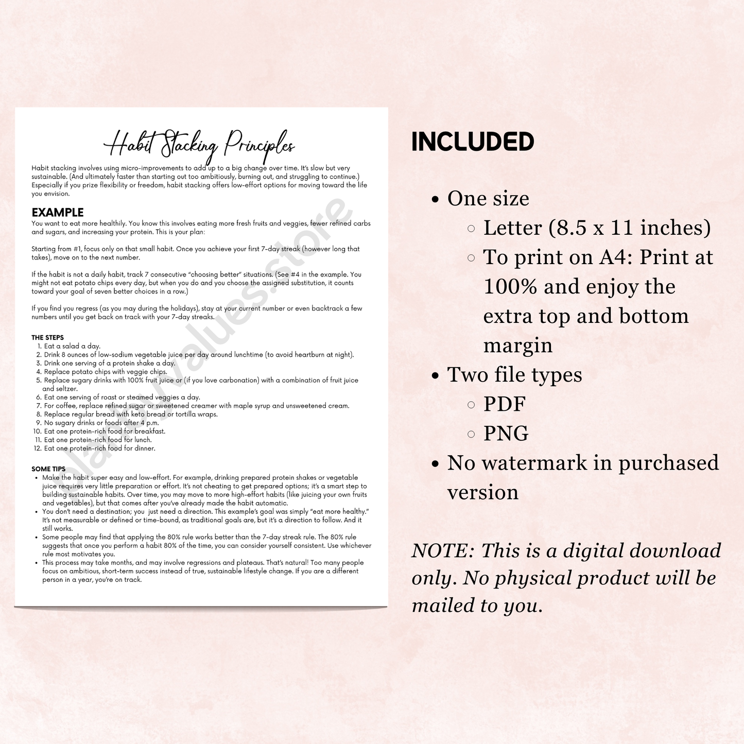 Habit Stacking Guide (2 page printable)