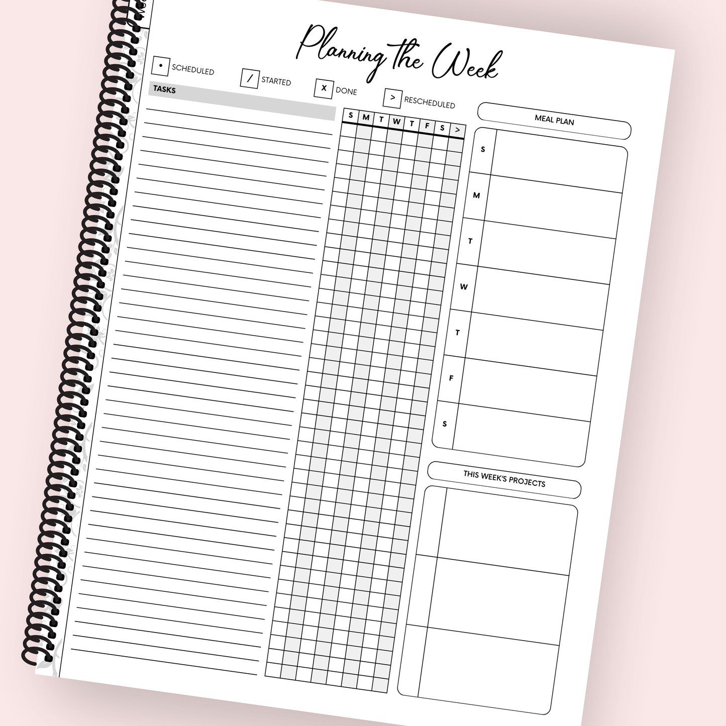 Big Undated Quarterly Planner (Pink Floral)